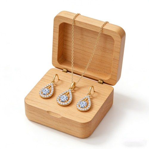 Sophisticated Jewelry Set Manufacturer | Brass 18K Gold-Plated CZ OEM Private Label Set