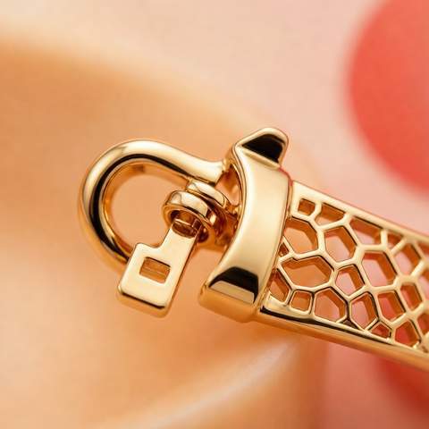 Polished gold plated jewelry craftsmanship detail