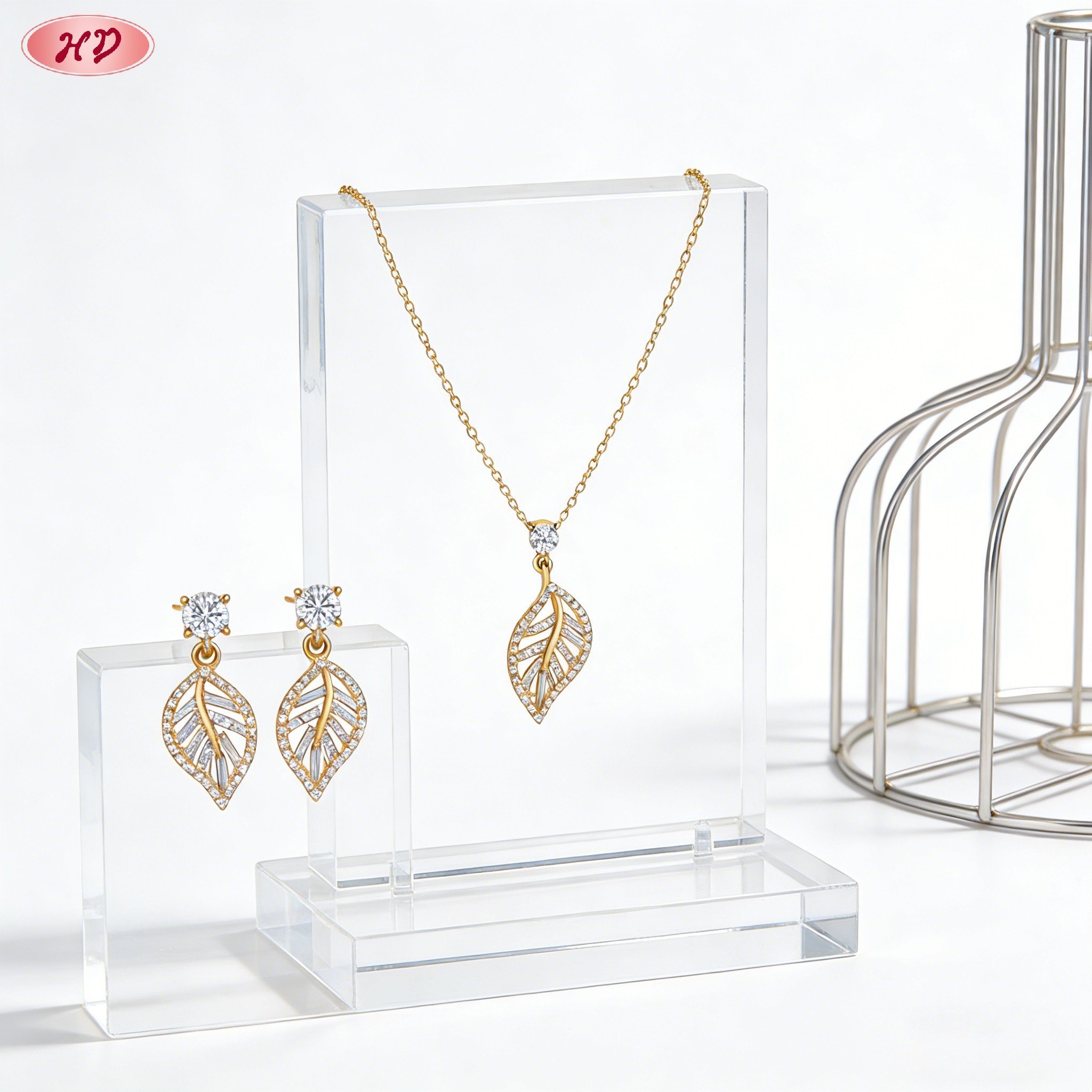 Bold statement gold plated CZ jewelry set 4