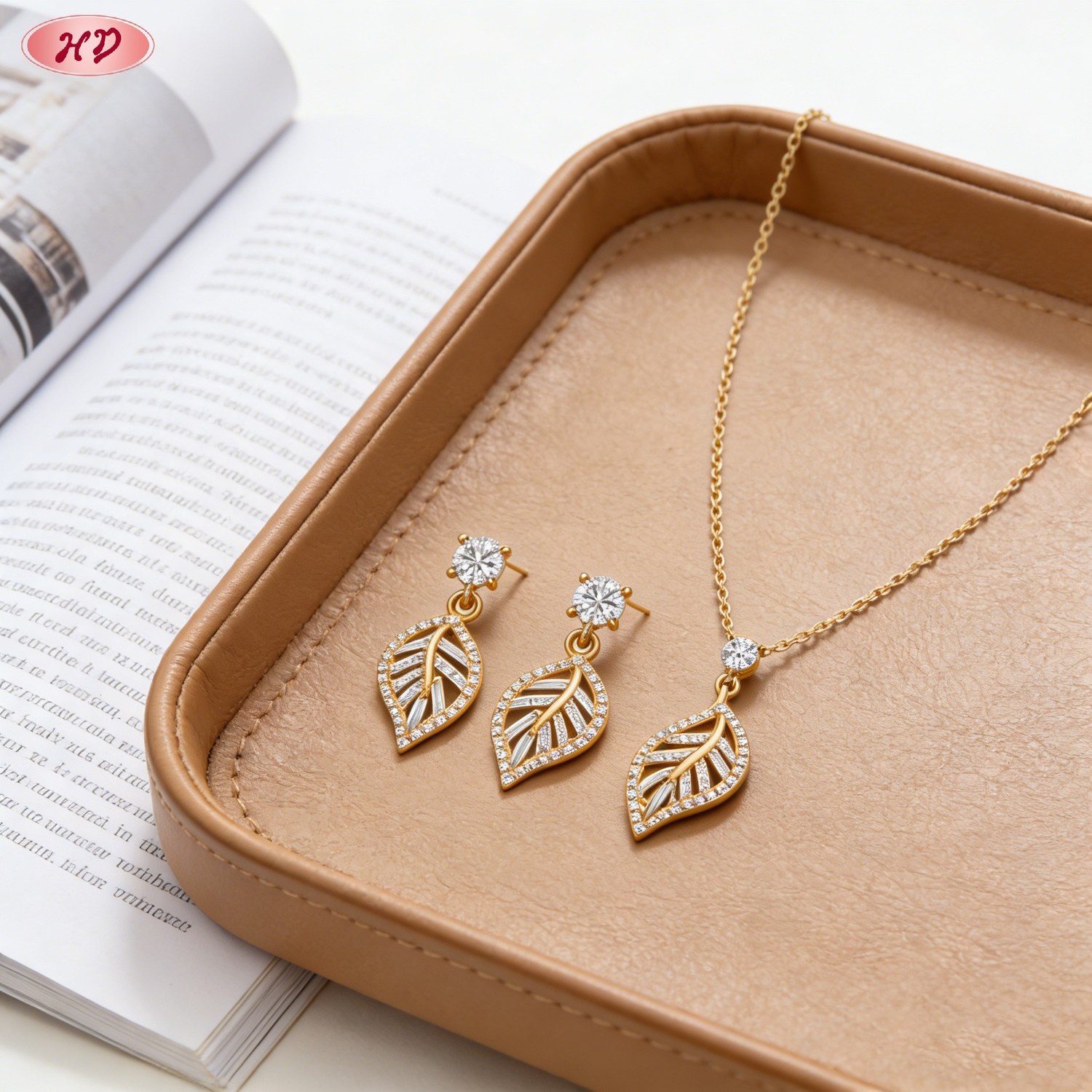 Bold statement gold plated CZ jewelry set 2