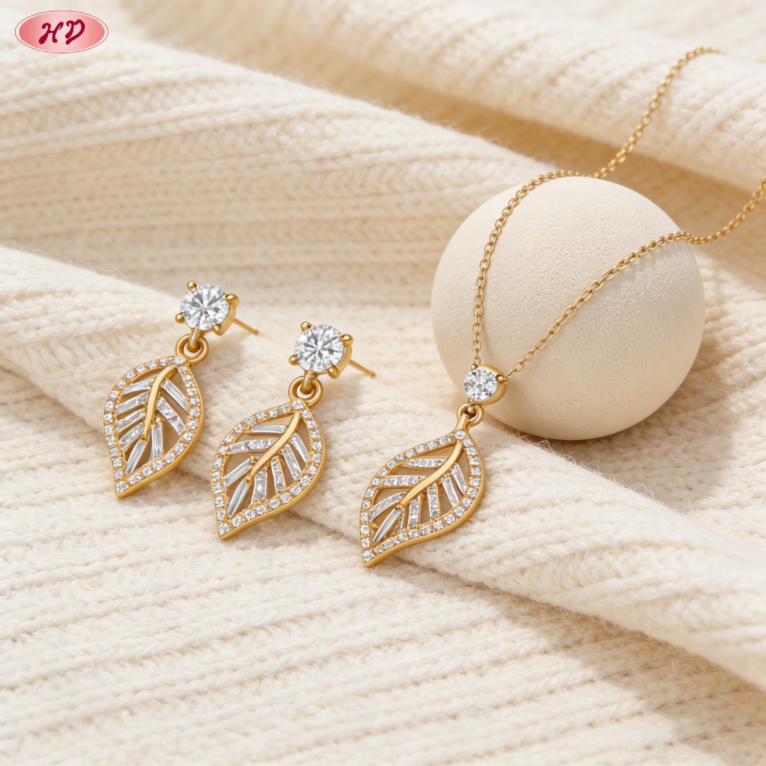 Bold statement gold plated CZ jewelry set 5