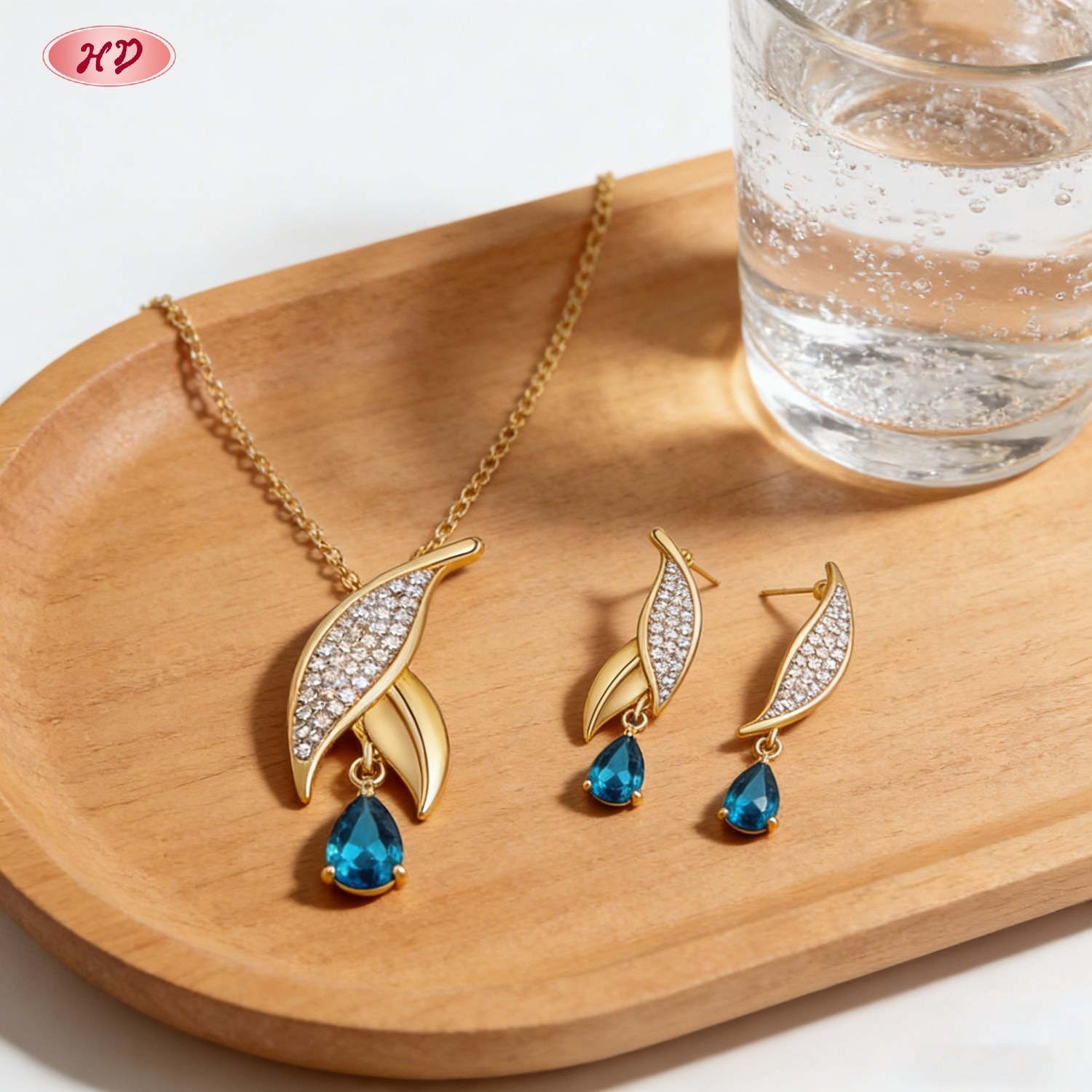 Timeless gold plated CZ jewelry set 2