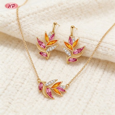 Trendy Jewelry Set OEM Jewelry Factory | Premium gold plating finish with premium cubic...