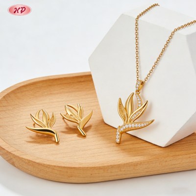 Eye-catching Jewelry Set Wholesale | Premium gold plating finish with premium cubic zir...
