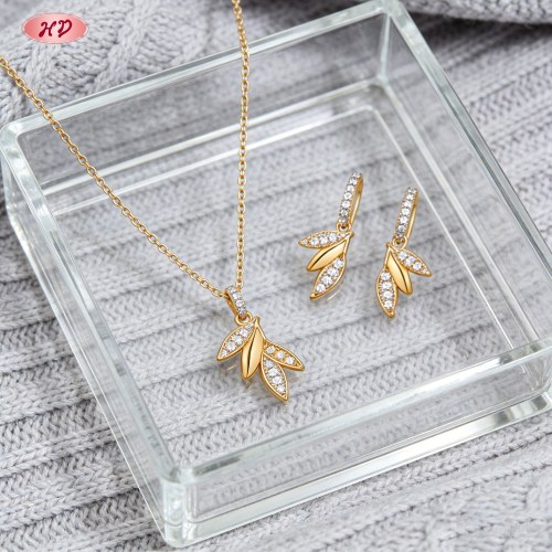 Jewelry Set Manufacturer, Chic 18K Gold Plated Brass Set with AAA Cubic Zirconia