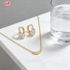 Wholesale Jewelry Set, Sophisticated 18K Gold Plated Brass with AAA Cubic Zirconia