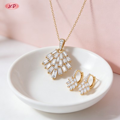 Elegant Bulk Jewelry Set Supplier | 18K Gold Plated Brass with AAA Cubic Zirconia