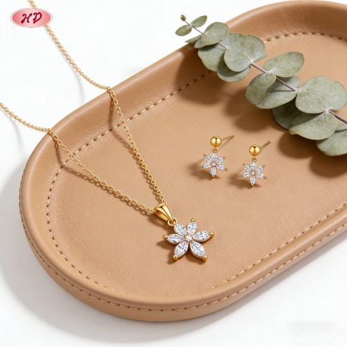 Delicate Jewelry Set Manufacturer | 18K Gold Plated Brass with AAA Cubic Zirconia