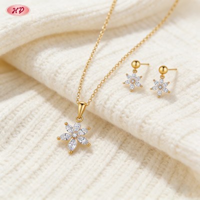 Delicate Jewelry Set Manufacturer | 18K Gold Plated Brass with AAA Cubic Zirconia
