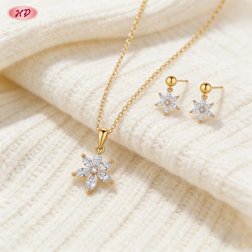 Delicate Jewelry Set Manufacturer | 18K Gold Plated Brass with AAA Cubic Zirconia