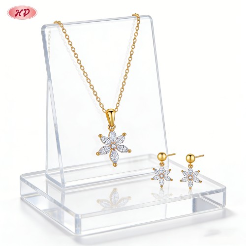 Delicate Jewelry Set Manufacturer | 18K Gold Plated Brass with AAA Cubic Zirconia