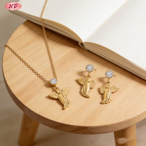 OEM Jewelry Set, Artisan 18K Gold Plated Brass & AAA CZ, Private Label Manufacturer