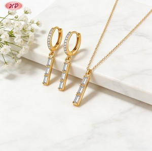 Wholesale Jewelry Set, Refined 18K Gold Plated Brass & AAA CZ, Factory Direct Supply