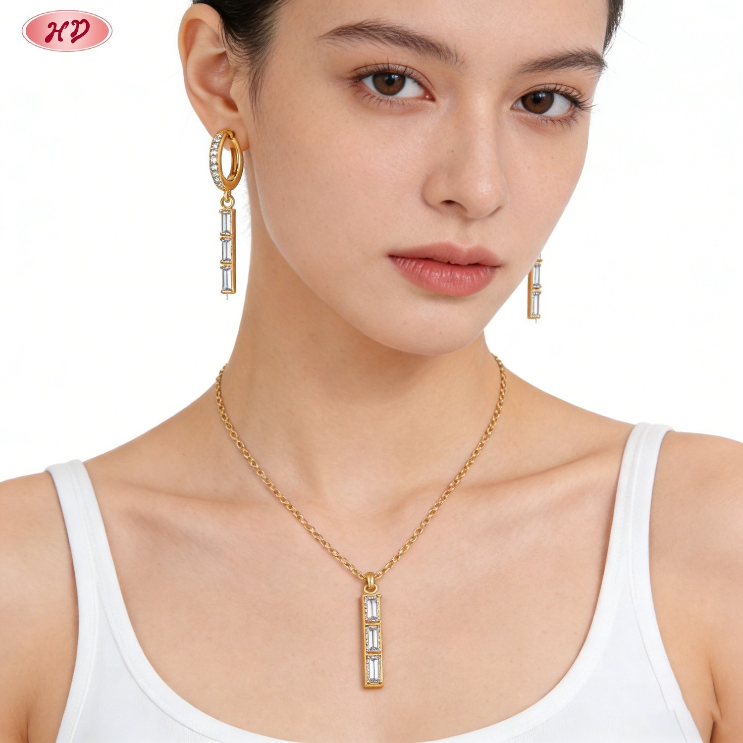 Matching earrings of the set
