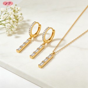 Wholesale Jewelry Set, Refined 18K Gold Plated Brass & AAA CZ, Factory Direct Supply