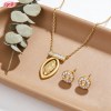 Elegant Flower Drop Wholesale Jewelry Set | 18K Gold Plated Brass & AAA CZ, Stock 36