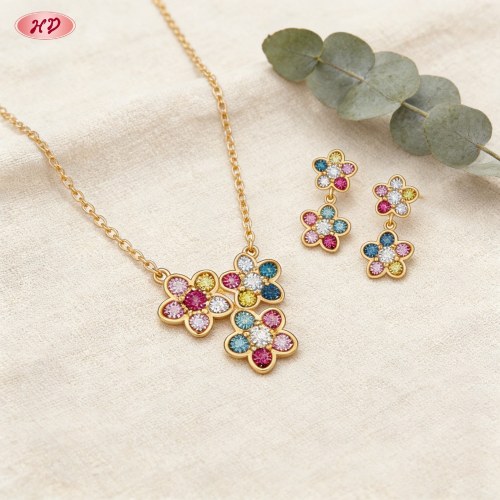 Factory Direct Jewelry Set | 18K Gold Plated Brass with AAA CZ, OEM Private Label