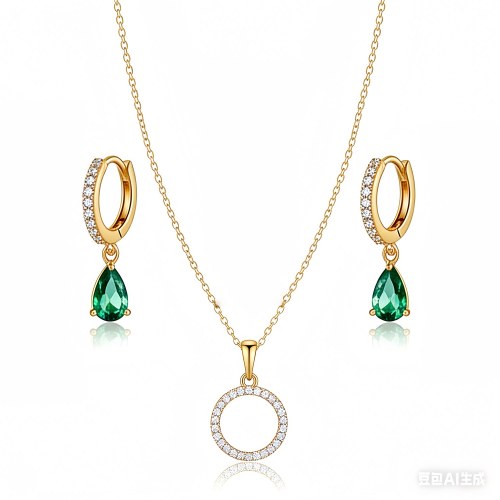 Stylish Bulk Jewelry Set | 18K Gold Plated Brass with AAA CZ, Wholesale Volume Lots