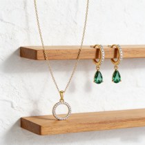 Stylish Bulk Jewelry Set | 18K Gold Plated Brass with AAA CZ, Wholesale Volume Lots