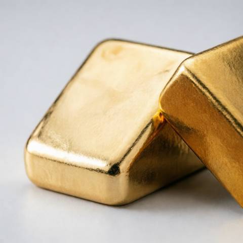 Stacked solid gold bars representing intrinsic metal value