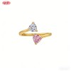 Sophisticated CZ Ring OEM Factory | 18K Gold Plated Brass AAA CZ