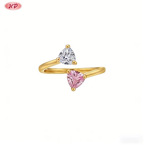Sophisticated CZ Ring OEM Factory | 18K Gold Plated Brass AAA CZ