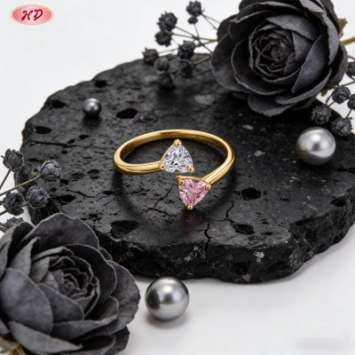 Sophisticated CZ Ring OEM Factory | 18K Gold Plated Brass AAA CZ