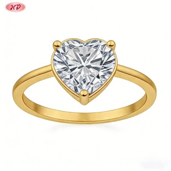 Stunning CZ Ring Factory Direct | 18K Gold Plated Brass AAA CZ Fashion Jewelry Collection
