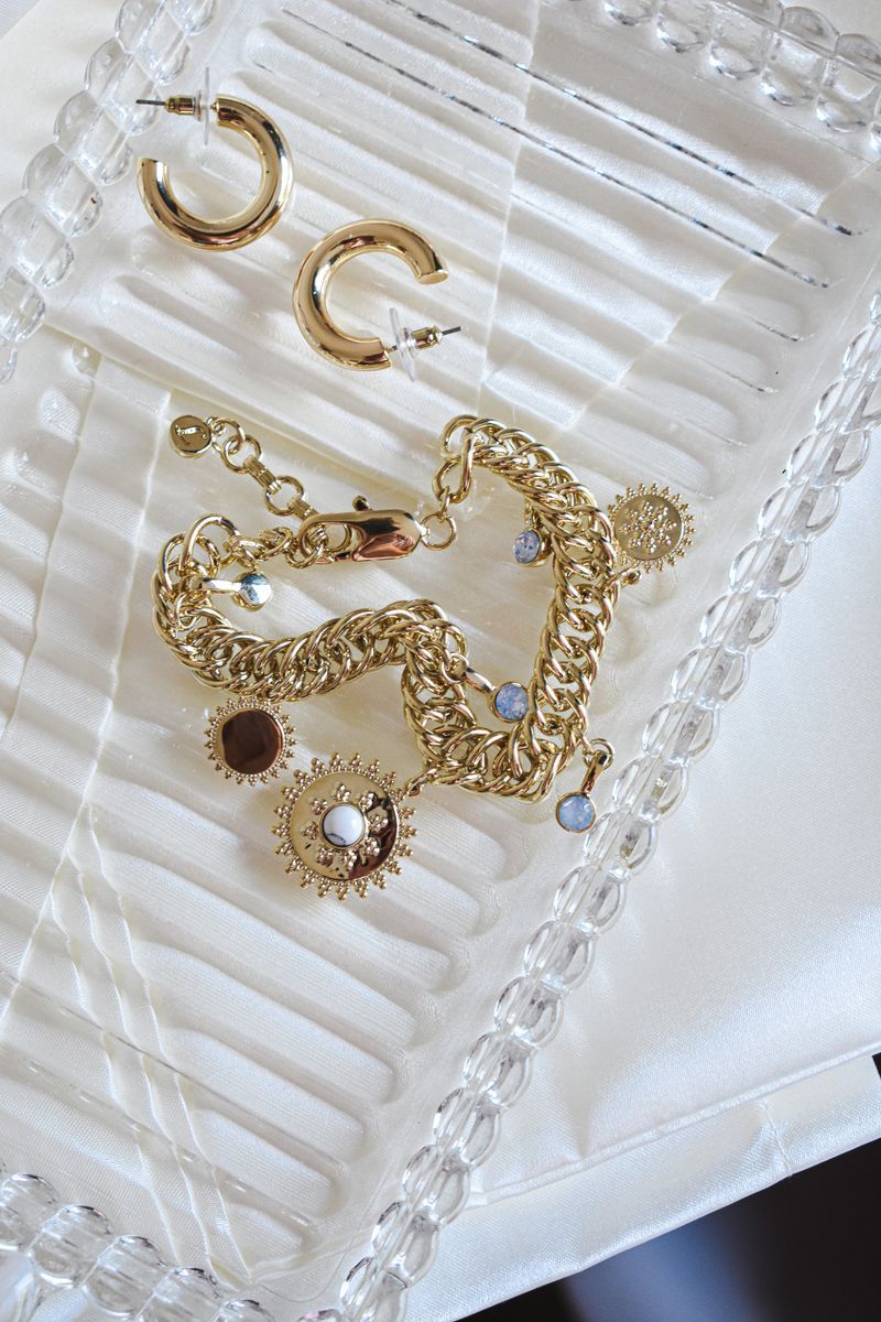Cubic zirconia stones set in gold plated jewelry