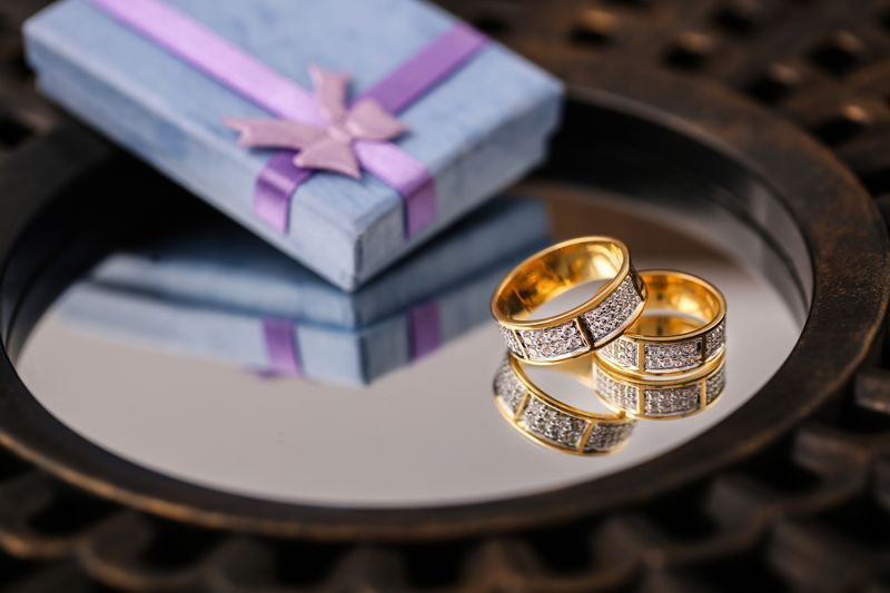 Multiple angles of gold plated earrings