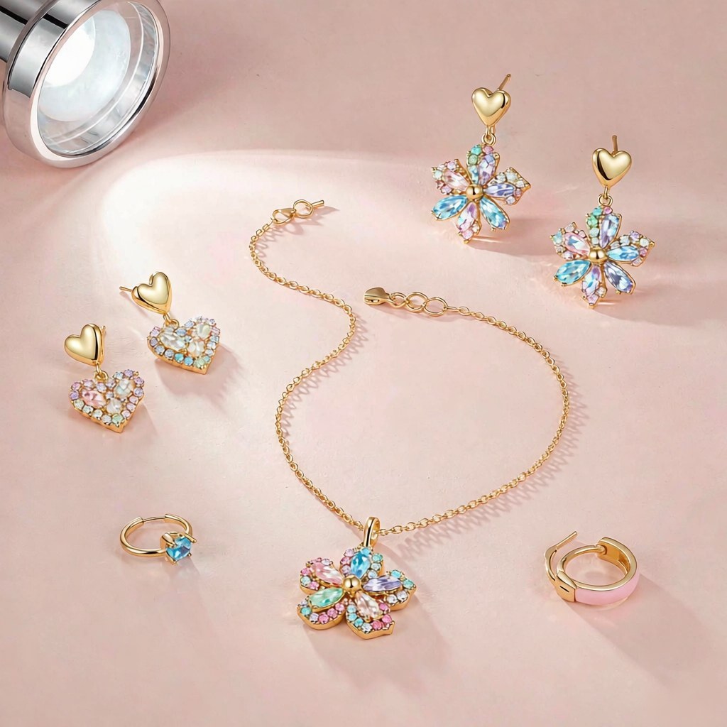 Pastel pink and dopamine jewelry drop from Hengdian (HD) Jewelry