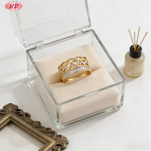 Bold CZ Ring Bulk Supplier | Premium gold plating finish with premium cubic zirconia ac...