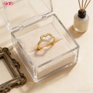 Refined CZ Ring OEM Collection | 18K Gold Plated Brass AAA Cubic Zirconia Bridal Ring