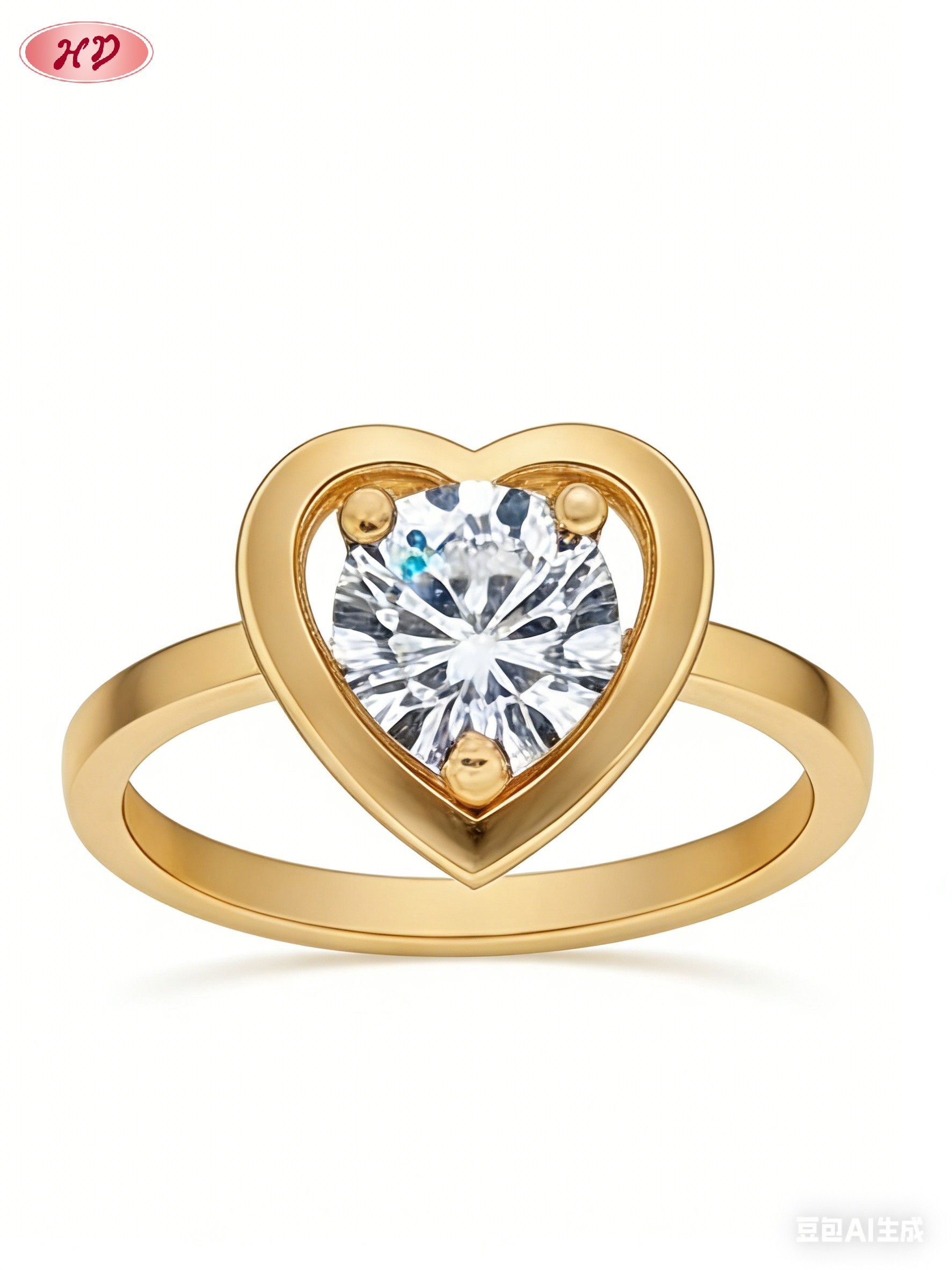 18K gold plated brass dazzling cubic zirconia ring