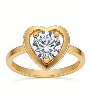 Dazzling CZ Ring Manufacturer | 18K Gold Plated AAA Cubic Zirconia Ring for Women