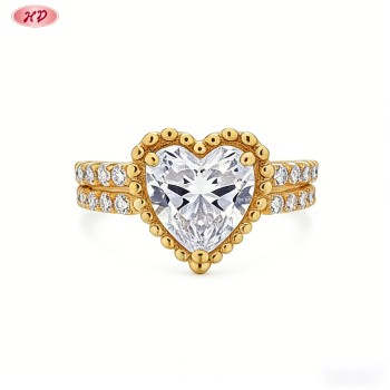 Exquisite 18K Gold Plated CZ Ring Bulk Supplier | AAA Cubic Zirconia Ring for Resale