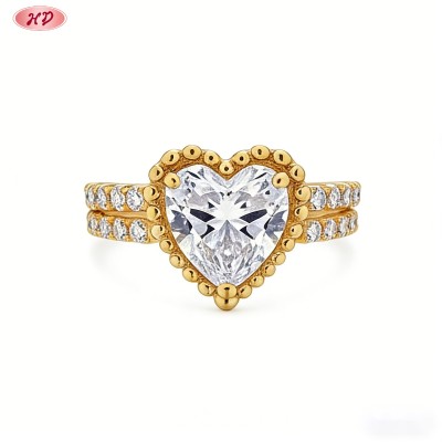 Exquisite 18K Gold Plated CZ Ring Bulk Supplier | AAA Cubic Zirconia Ring for Resale