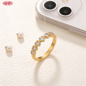 Trendy 18K Gold Plated Brass Cubic Zirconia Ring Manufacturer for Boutique Buyers