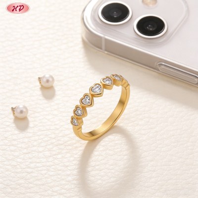 Trendy CZ Ring OEM Jewelry Factory | Premium gold plating finish with premium cubic zir...