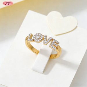 Eye-catching 18K Gold Plated Brass Cubic Zirconia Ring Wholesale for Fashion Retailers