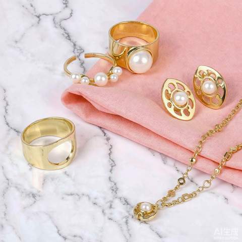 Comparison flat-lay of gold plated and gold filled fashion jewelry pieces