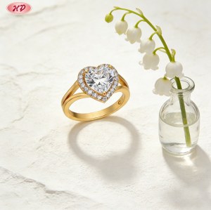 Elegant 18K Gold Plated Cubic Zirconia Ring Bulk Supplier | AAA CZ Ring for Resale
