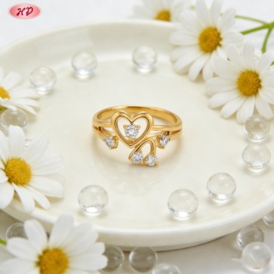 Bold Cubic Zirconia Ring Wholesale | 18K Gold Plated AAA CZ Statement Band for Retail