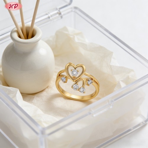 Bold CZ Ring Wholesale | Premium gold plating finish with premium cubic zirconia accent...