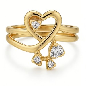 Luxurious Cubic Zirconia Ring Bulk Supplier | 18K Gold Plated AAA CZ Dressy Jewelry