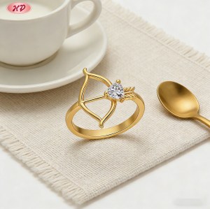 Modern Classic 18K Gold Plated Cubic Zirconia Ring Wholesale | OEM AAA CZ Jewelry