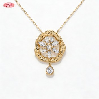 Exquisite 18K Gold Plated Cubic Zirconia Necklace Wholesale | AAA CZ Pendant Jewelry