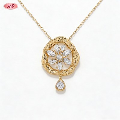 Exquisite 18K Gold Plated Cubic Zirconia Necklace Wholesale | AAA CZ Pendant Jewelry