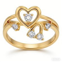 Fournisseur grossiste bagues zircon cubique luxueuses | Bijoux habillés CZ AAA plaqués or 18 carats