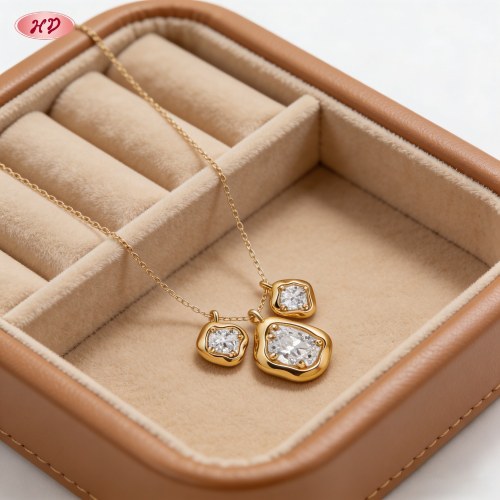 Timeless Pendant Necklace Manufacturer | Premium gold plating finish with premium cubic...